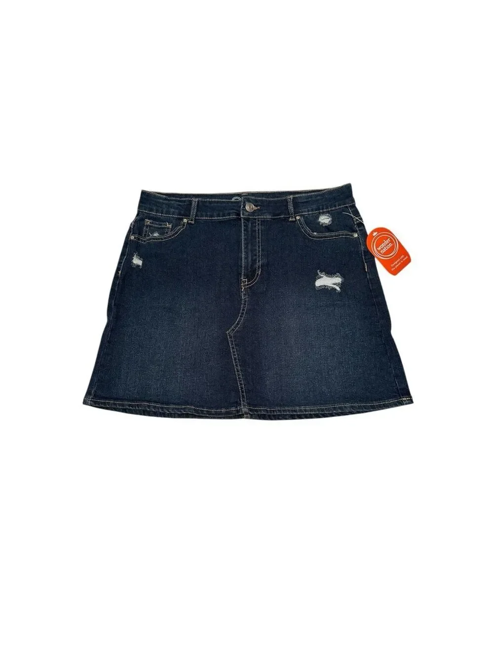 Wonder Nation Destructed Dark Blue Denim Skirt GIRLS Size XXL 18 NEW NWT Zipper